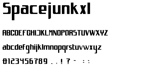 spacejunkXL font
