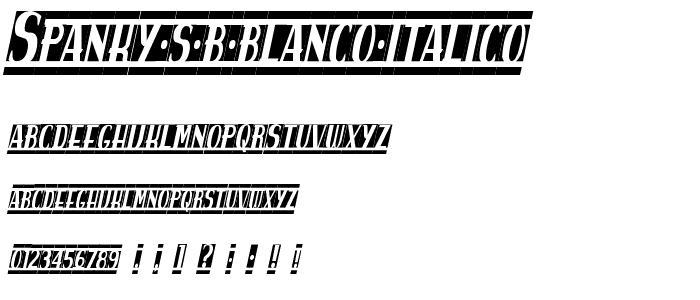spanky s b blanco italico font