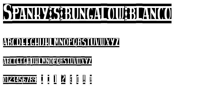 spanky s bungalow blanco font