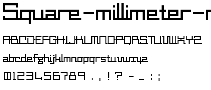 square millimeter roboletter font