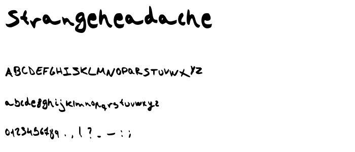 strangeheadache font