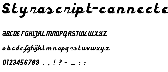 styroscript connected font