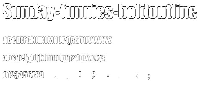 sunday funnies BoldOutline font