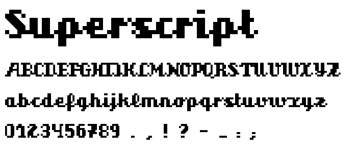 superscript font