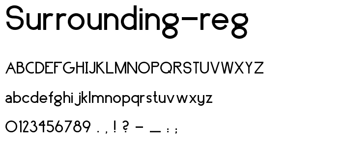 surrounding reg font