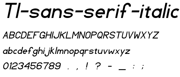 TL Sans Serif Italic font