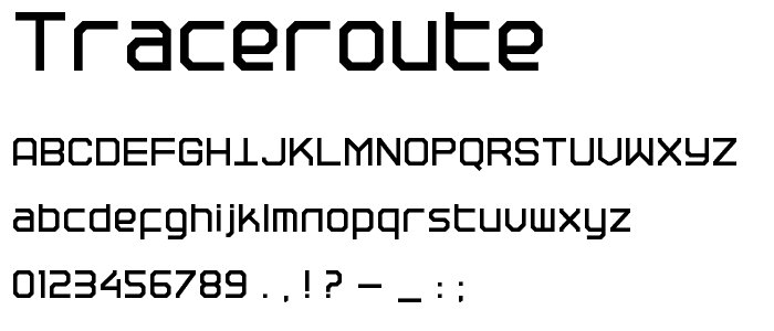TRACEROUTE font
