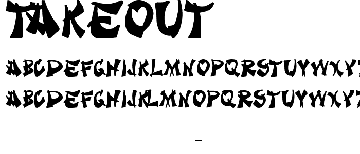 Takeout font