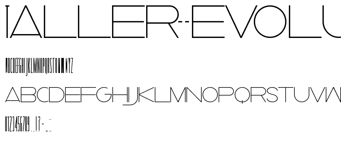 Taller Evolution Rev font