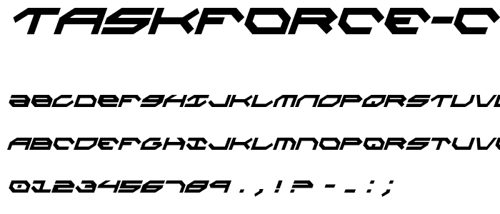 Taskforce Condensed Italic font