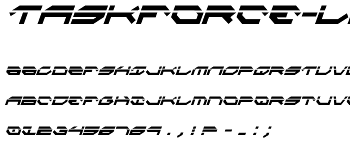 Taskforce Laser CondItal font