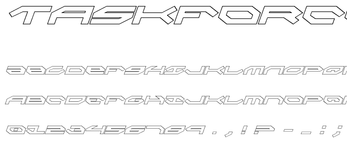 Taskforce Outline Italic font