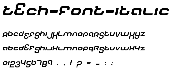 Tech Font Italic police