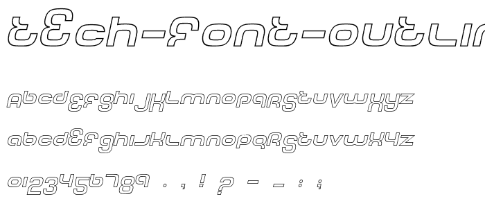 Tech Font Outline Italic font
