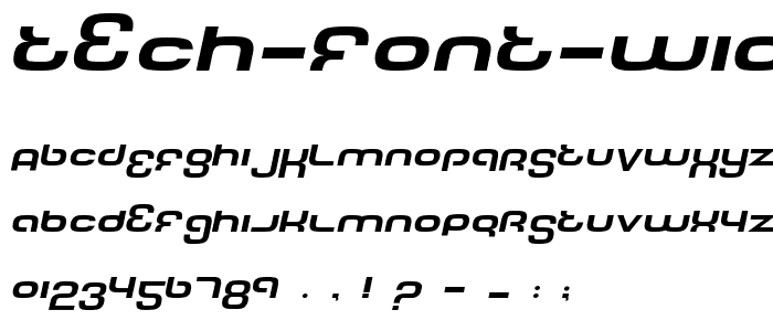 Tech Font Wide Italic font