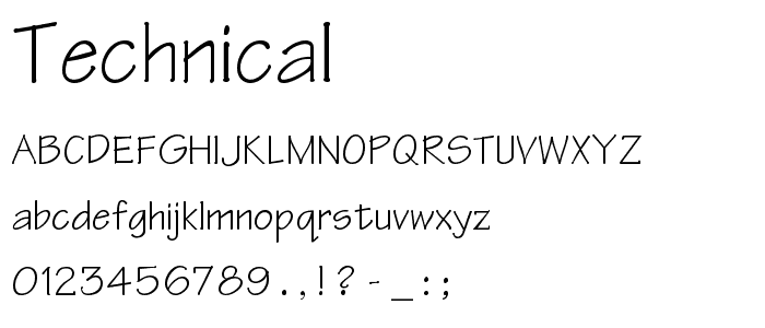 Technical font