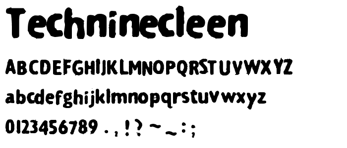 Techninecleen font