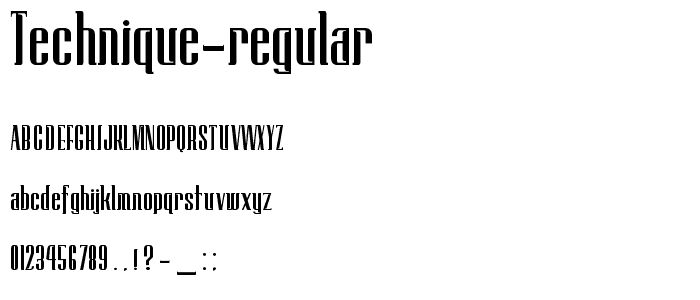 Technique Regular font