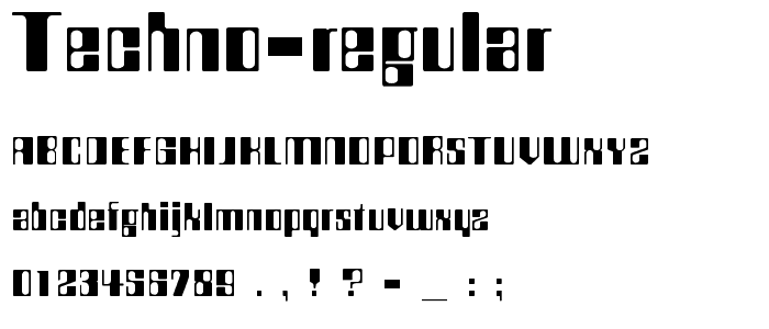 Techno Regular font
