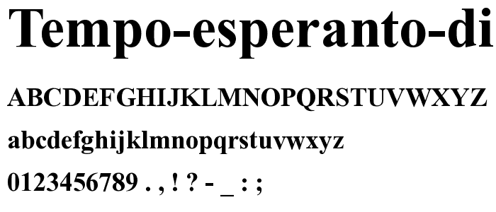 Tempo Esperanto Dika font