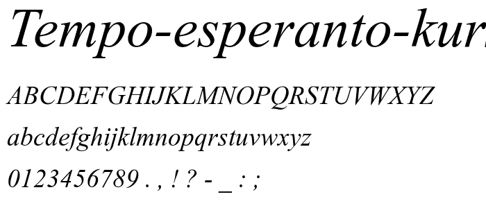 Tempo Esperanto Kursiva font