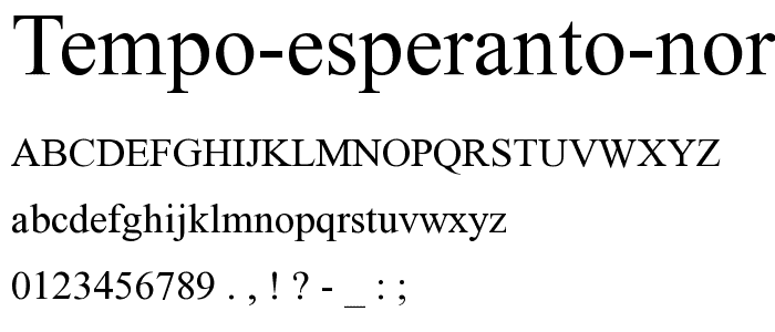 Tempo Esperanto Normala font