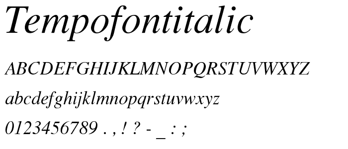 TempoFontItalic font