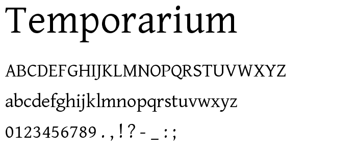 Temporarium font