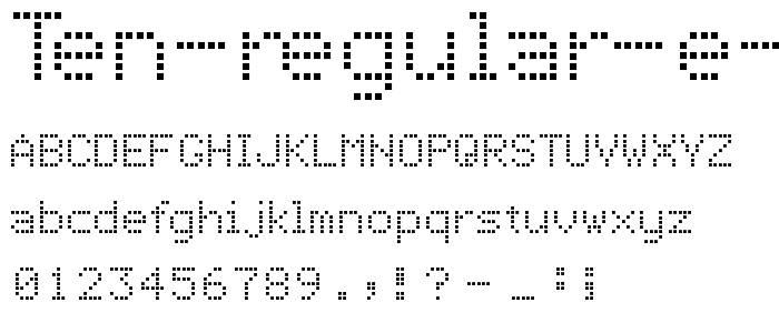 Ten Regular E  font