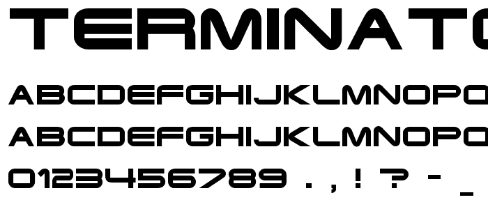 Terminator Cyr Semi expanded Bold font