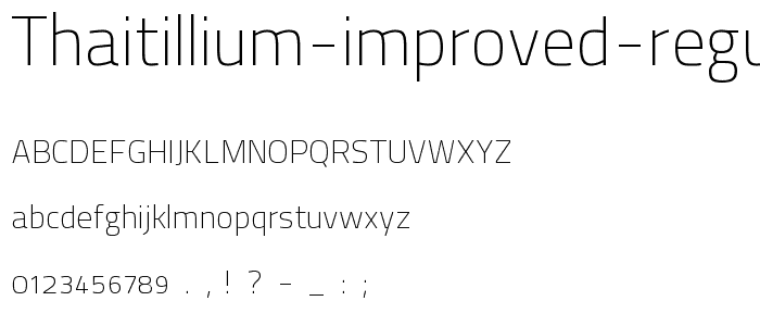 Thaitillium improved regular 2 UltraLight font