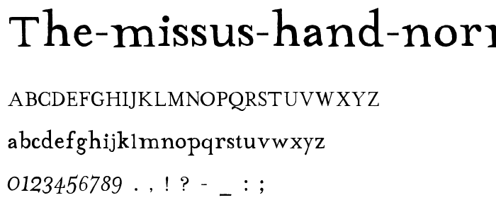 The Missus Hand Normal font