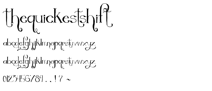 TheQuickestShift font