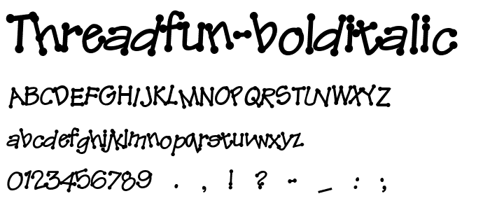 ThreadFun BoldItalic font