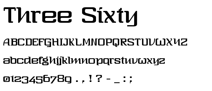 Three-Sixty font