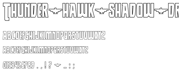 Thunder Hawk Shadow Drop Regular font