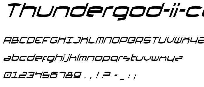 Thundergod II Condensed Italic font