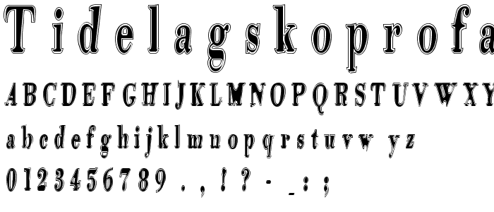 Tidelagskoprofag font