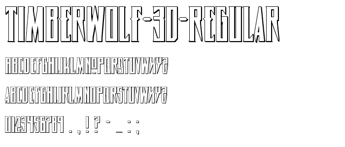 Timberwolf 3D Regular font