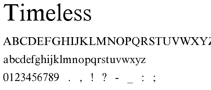 Timeless font