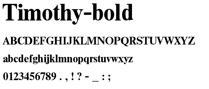 Timothy Bold font