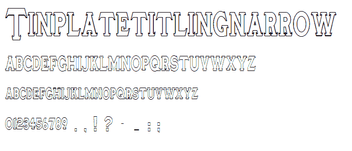 TinplateTitlingNarrow font