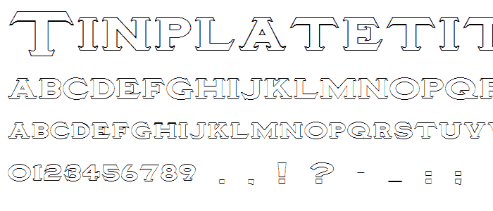 TinplateTitlingWide font