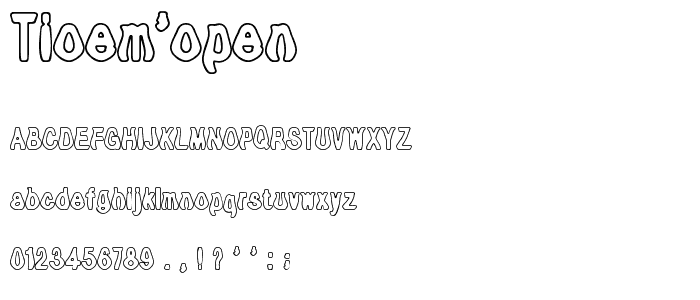 Tioem-Open font