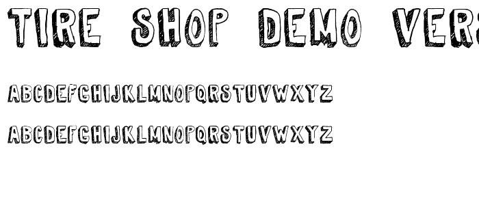 Tire Shop Demo Version font