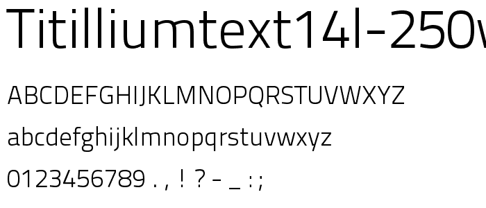 TitilliumText14L 250wt font