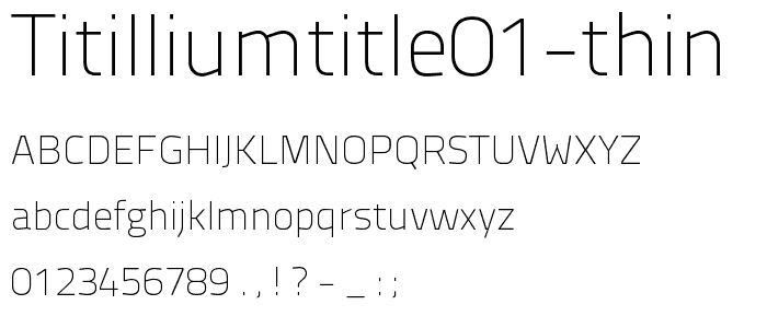 TitilliumTitle01 Thin font
