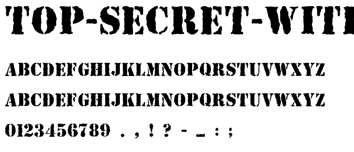 Top Secret Without Lines Bold font