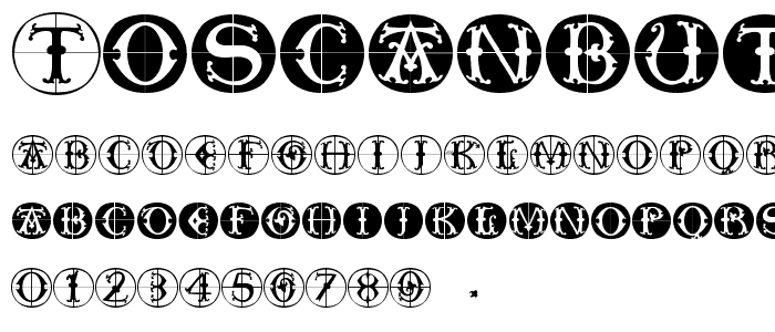 ToscanButtons font