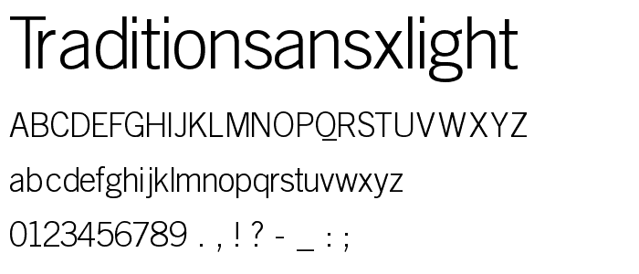 TraditionSansXLight font